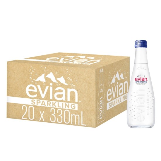 Evian - Apa minerala sparkling - 20 buc. x 0.33L - sticla + 10.00 ron garantie sgr
